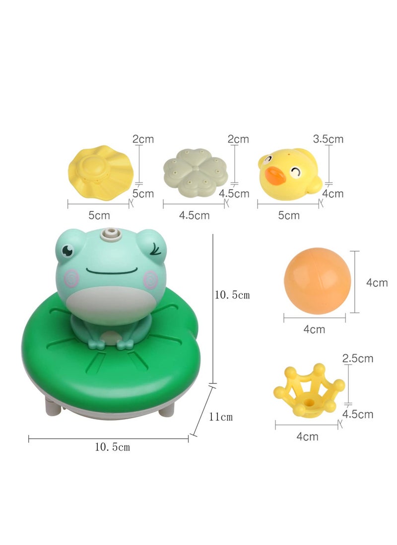Bebiland - Frog Baby Bath Toy with 4 Water Spray Mode, Funny Floating and Sprinkler Shower Toys Suitable for Kids Bathtub, Swimming Pool, Bathroom Games (Green) - Image 1
