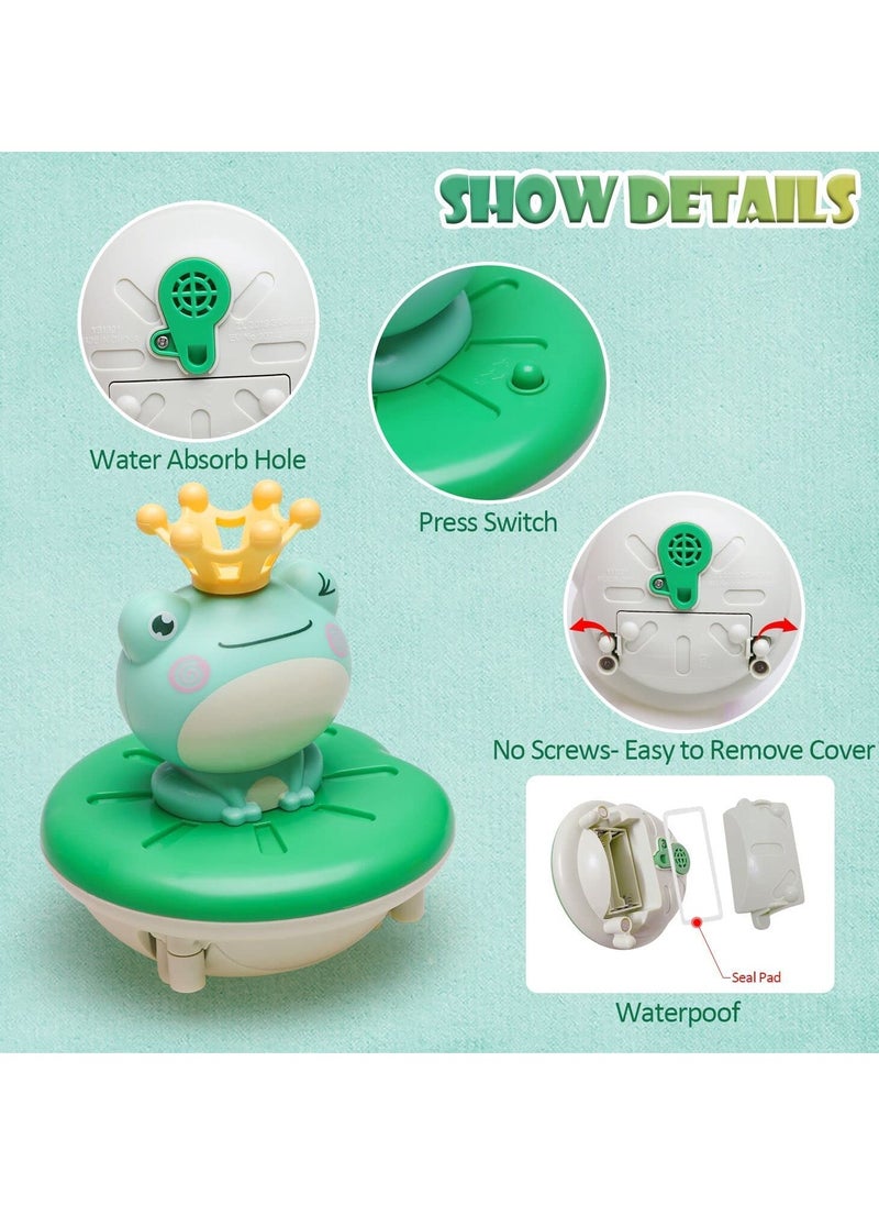 Bebiland - Frog Baby Bath Toy with 4 Water Spray Mode, Funny Floating and Sprinkler Shower Toys Suitable for Kids Bathtub, Swimming Pool, Bathroom Games (Green) - Image 1