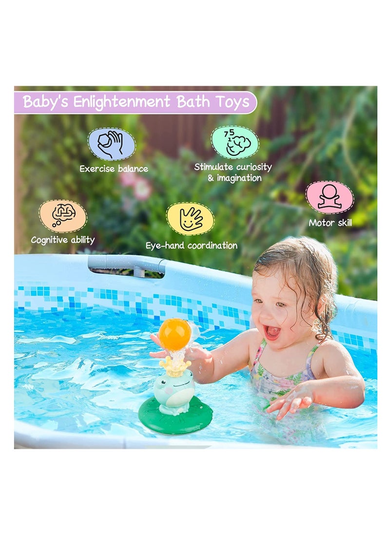 Bebiland - Frog Baby Bath Toy with 4 Water Spray Mode, Funny Floating and Sprinkler Shower Toys Suitable for Kids Bathtub, Swimming Pool, Bathroom Games (Green) - Image 1