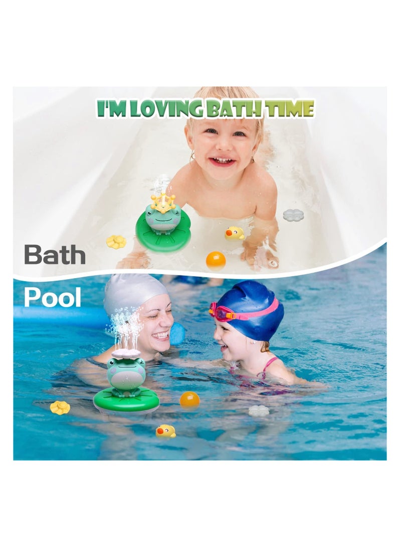 Bebiland - Frog Baby Bath Toy with 4 Water Spray Mode, Funny Floating and Sprinkler Shower Toys Suitable for Kids Bathtub, Swimming Pool, Bathroom Games (Green) - Image 1
