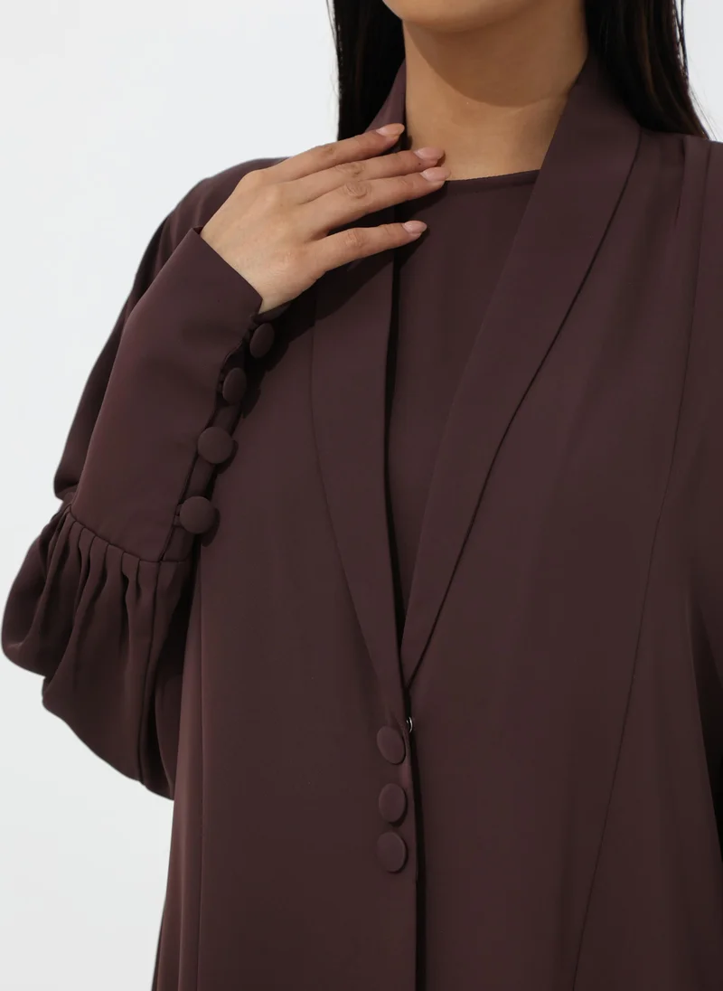 Meem by Mariyah Front open abaya with cuffs