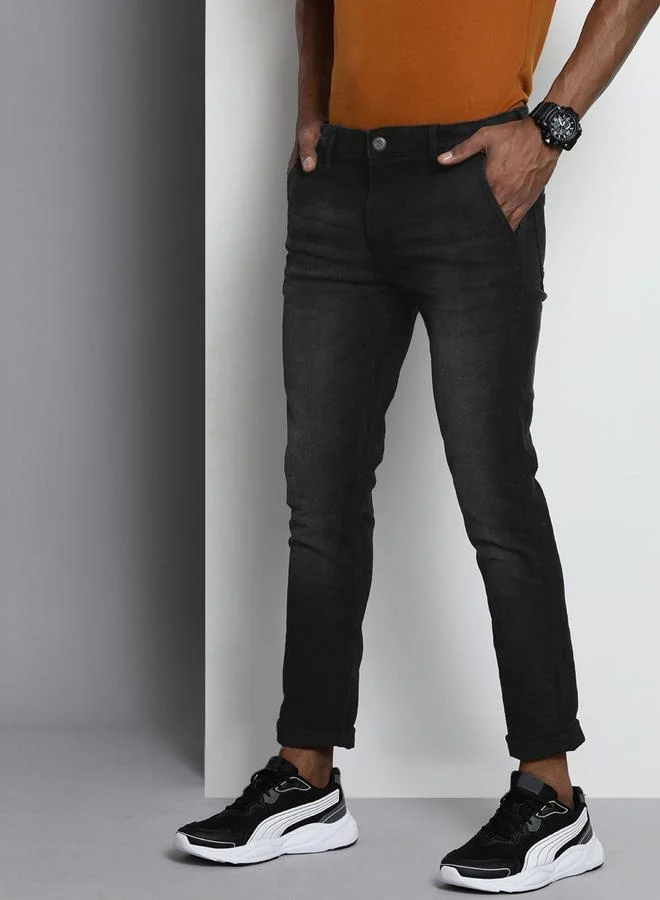 The Indian Garage Co The Indian Garage Co Men Black Mid Rise Skinny Fit Jeans