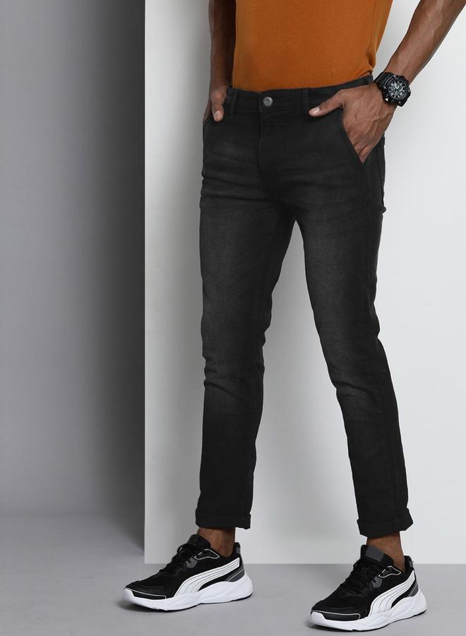 شركة المرآب الهندية جينز سكيني رجالي أسود بخصر متوسط من ذا إنديان جراج كو - Image 2