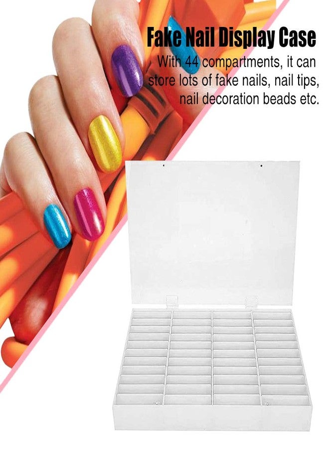 StepOK Nail Art Display Box, Press On Nails Box, 44 Dividers Fake Nail Art Organizer Holder for Nail Salon - Image 3
