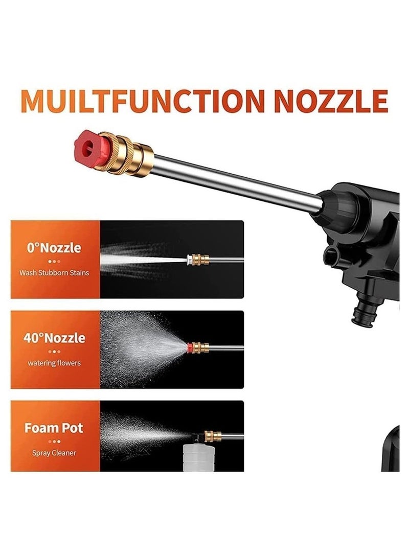 ELTRAZONE Cordless 48V Electric High Pressure Car Washer Manual Rechargeable Car Washing Machine with Adjustable 3-in-1 Nozzle and Hose Pipe for Washing Cars Watering Flowers Cleaning Floors - Image 3