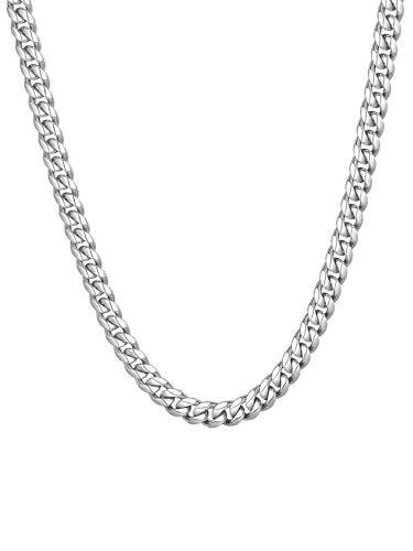 ChainsHouse Stainless Steel Cuban Link Chain Necklace for Men Jewelry Gift 6mm Strong Cuban Chain Necklaces 18 Inch - Image 1