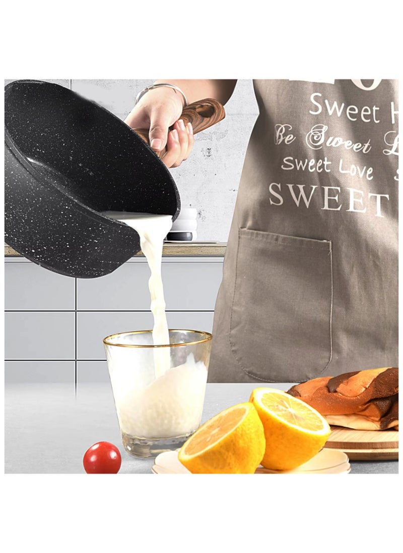 Sweet Home - Sweet Home 10 Pcs Marble Non-Stick Cookware Set PFOA Free With Heat Resistant Handles & Transparent Glass Lids Granite Finish & Induction Base Cooking Set - Image 1