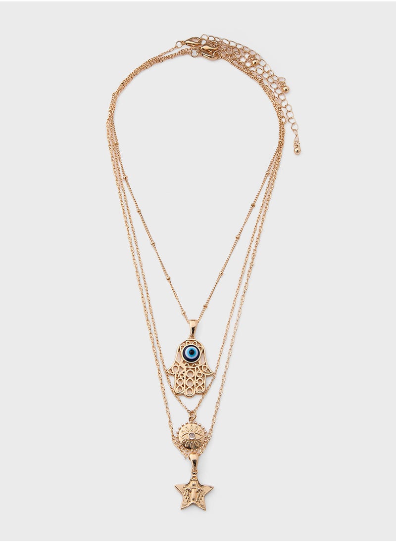 ELLA 4 Pack Mix Evil Eye Star Pendant Necklace  - Image 1