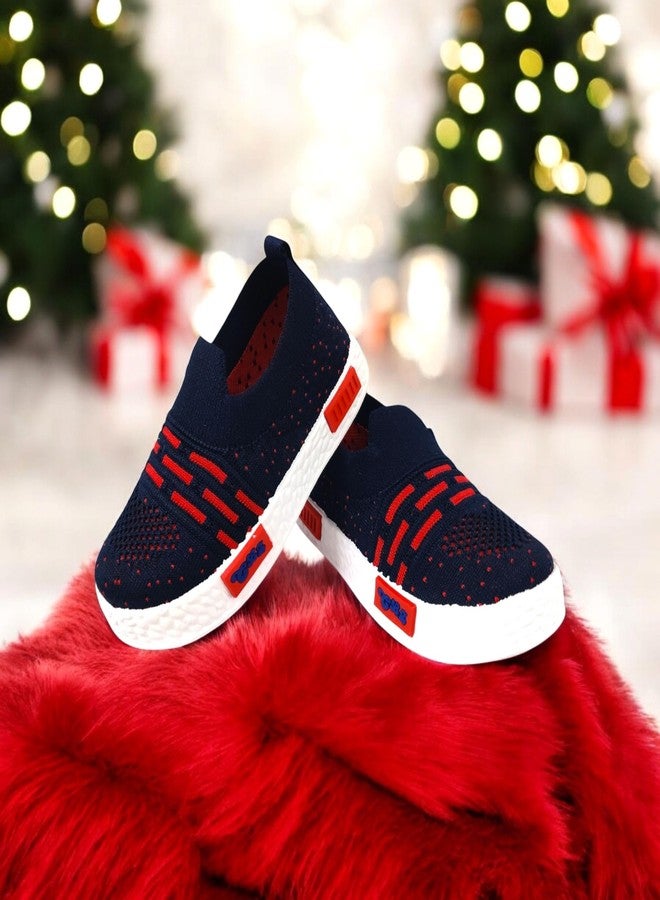 Coolz Kids Unisex Casual Shoes Fun-2 for Boys and Girls 1-4 yrs (Navy-Red, UK Footwear Size System, Toddler, Age Range, Medium, 18 Months, 24 Months) - Image 5