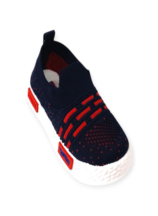 Coolz Kids Unisex Casual Shoes Fun-2 for Boys and Girls 1-4 yrs (Navy-Red, UK Footwear Size System, Toddler, Age Range, Medium, 18 Months, 24 Months) - Image 1