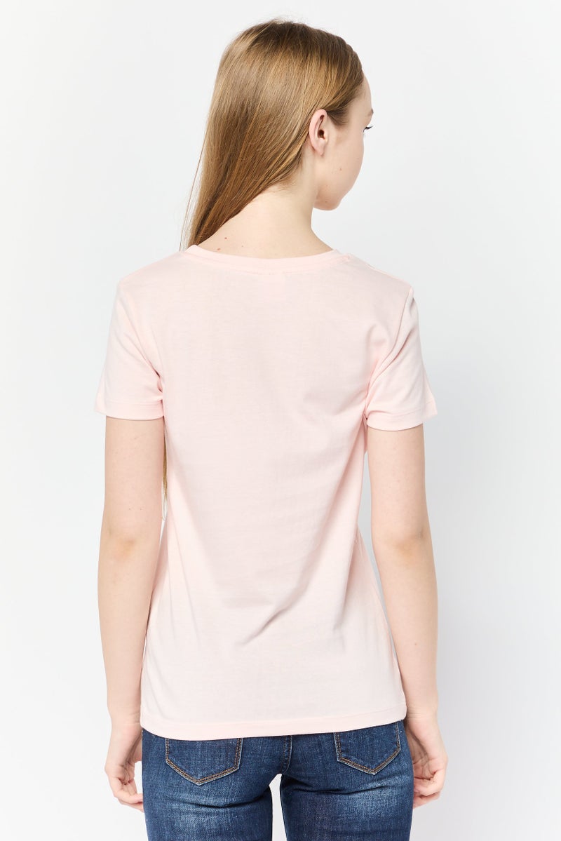 MARVEL Women Crew Neck Short Sleeve Graphic Print T-Shirt, Pink - Image 4