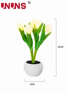 UNUNS Led Table Lamp,Six Branches Stylish Tulip Flower Table Lamp,Artificial Flower Potted Night Light Gift For Birthday Party Wedding Room Decoration  - Image 4