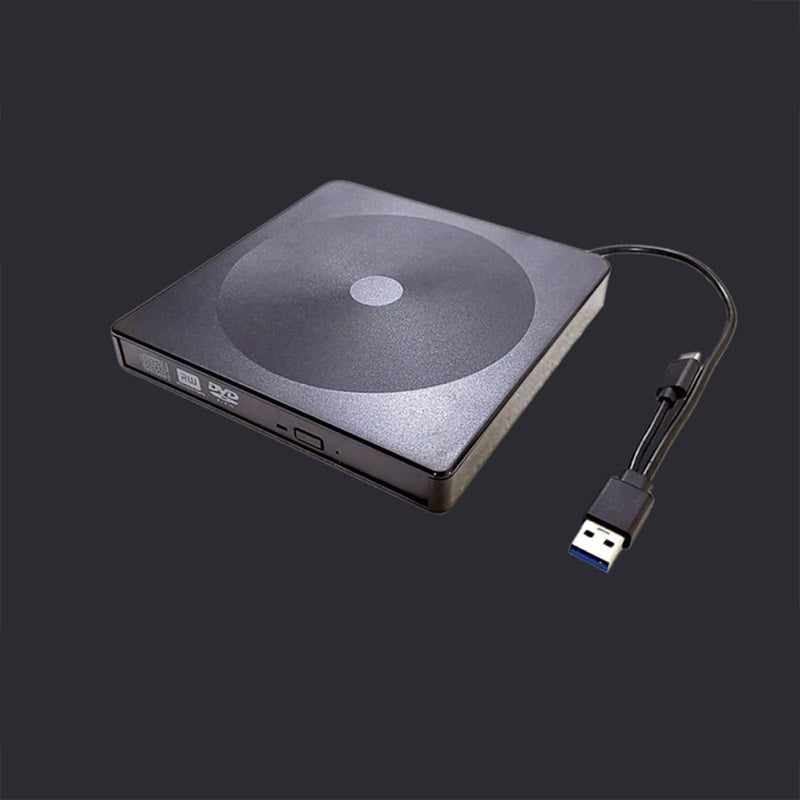 Typec External DVD Drive and CD Drive for Laptop, Multifunctional USB Optical Disc Burner Compatible with Windows, Portable Black External Disc Reader for Travel and Office - Image 3
