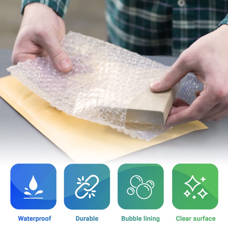 Amiff Clear Bubble Out Bags, 15 x 17.5 Inches. Pack of 10 Self Seal Bubble Pouches. Waterproof Plastic Bags for Fragile Items. Polyethylene Wrap for Glass. Packing Moving Supplies. Self Adhesive Pouch - Image 5