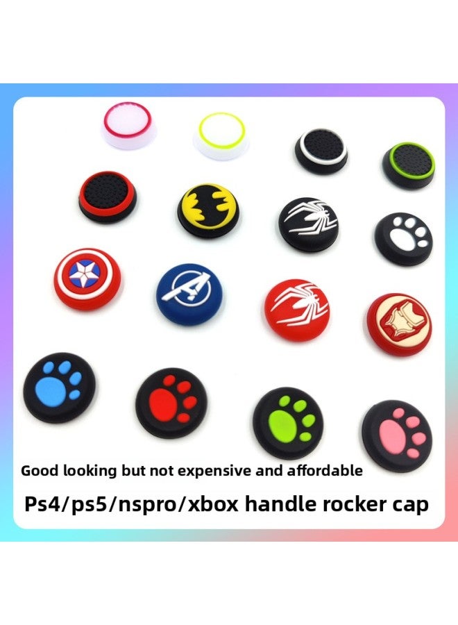 PS5 Handle Rocker Cap Switch Pro Silicone Cap XBONE Protective Cap PS4 Non-slip PS2 Anti-sweat Slim Cat-Product Color:Nba2k·21☆Pair  - Image 2