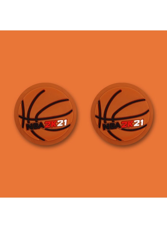 PS5 Handle Rocker Cap Switch Pro Silicone Cap XBONE Protective Cap PS4 Non-slip PS2 Anti-sweat Slim Cat-Product Color:Nba2k·21☆Pair  - Image 1