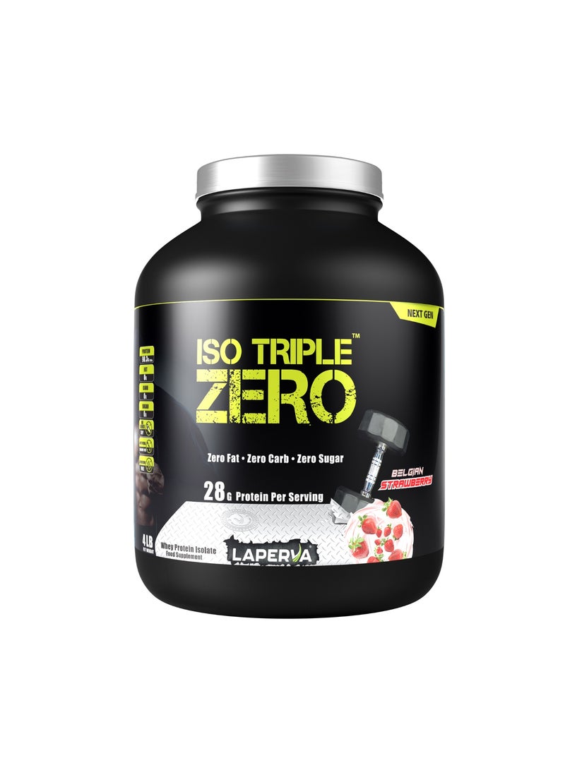 Laperva Iso Triple Zero Next Whey Protein Isolate Generation Belgian Strawberry 4 LB - Image 2