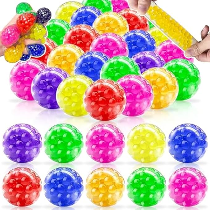 Moonmen Party Favors for Kids Birthday Supplies Christmas Goodie Bag Stuffers Classroom Treasure Box Carnival Prizes Bulk Treat Gift Trinkets Pinata Filler Stuff (12 pcs Colorful Stress Balls) - Image 1