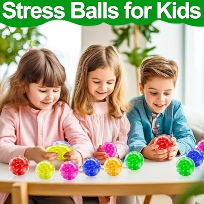 Moonmen Party Favors for Kids Birthday Supplies Christmas Goodie Bag Stuffers Classroom Treasure Box Carnival Prizes Bulk Treat Gift Trinkets Pinata Filler Stuff (12 pcs Colorful Stress Balls) - Image 3
