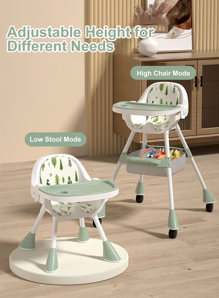 بيرفيي كرسي عالي للرضع والأطفال مقعد مرتفع كرسي طعام للرضع قابل للتعديل مع صينية قابلة للفصل كرسي للأطفال مع حزام أمان - Image 5