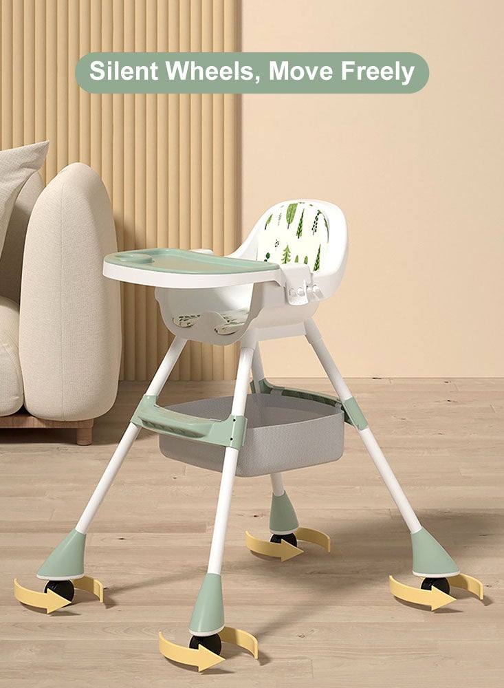 بيرفيي كرسي عالي للرضع والأطفال مقعد مرتفع كرسي طعام للرضع قابل للتعديل مع صينية قابلة للفصل كرسي للأطفال مع حزام أمان - Image 4