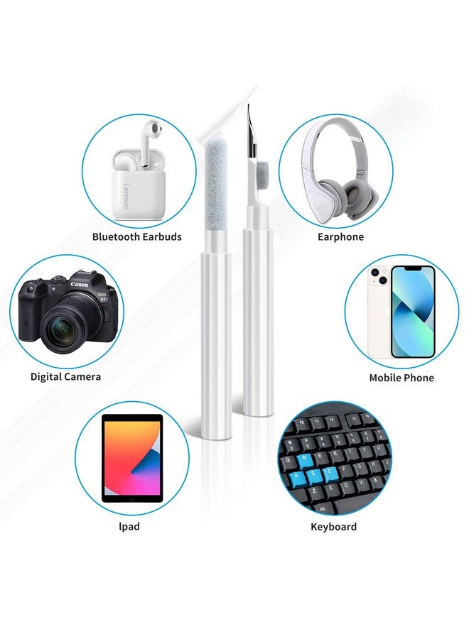Herfair Airpod Cleaner Cleaning Tool Kit For Airpods Pro 1 2 3 Multi-Function Clean Pen With Soft Brush Flocking Sponge For Cleaning Bluetooth Earphones Headphones Charging Case Cell Phone Keyboard More  - Image 3