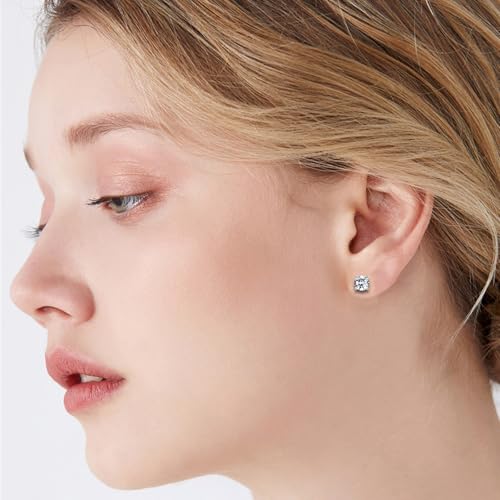 NEWITIN 2 Pairs Stainless Steel Magnetic Stud Earrings for Men Clip on Earring Magnetic Earring Unisex Non Piercing CZ Magnet Studs Diamond Earrings for Women Men - Image 5