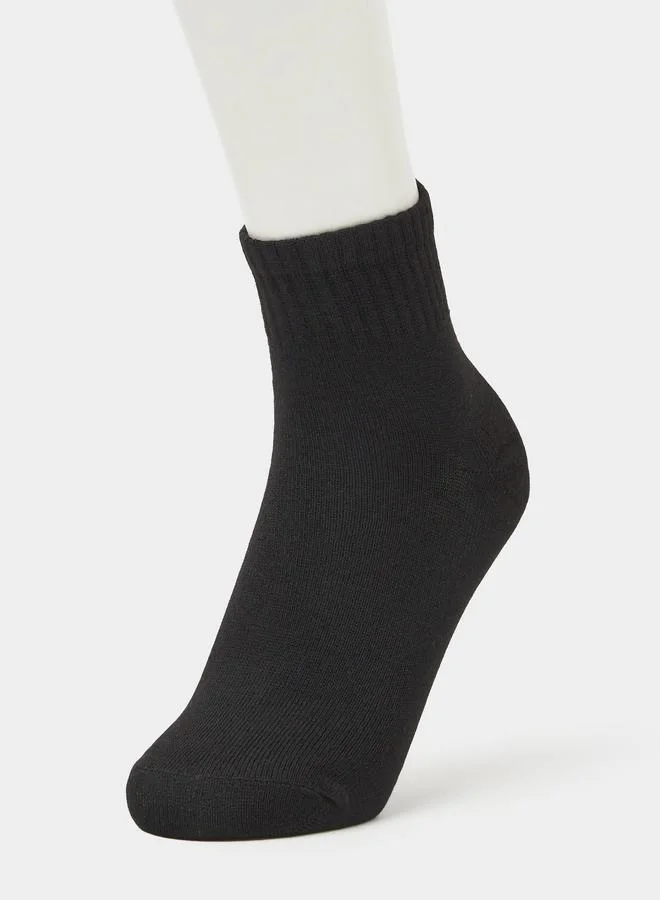 ستايلي Pack of 3 - Solid Ribbed Cuff Ankle Socks