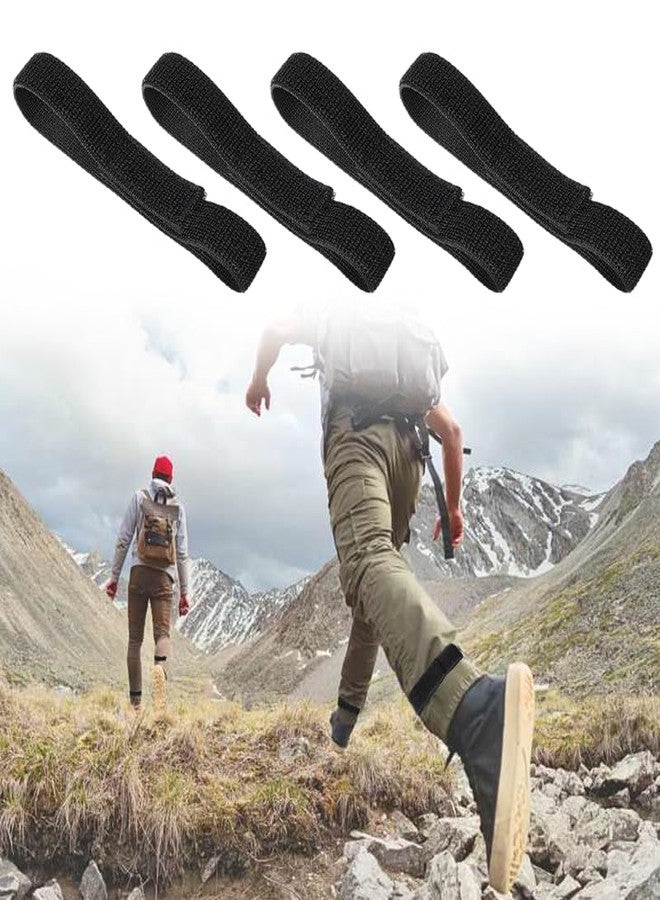 Yopolaz 4 Pack Elastic Band with Velcro - Soft Elastic Ankle Straps for Cycling Climbing Hiking - 11.81 Inch Adjustable Fastening Cable Straps for Organize and Storage (Black x 4) - Image 1