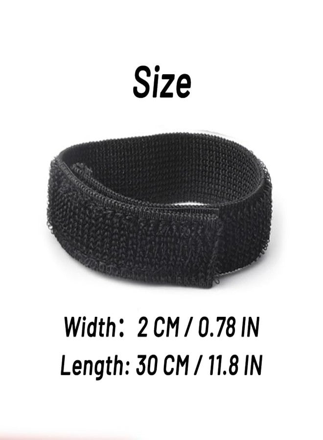 Yopolaz 4 Pack Elastic Band with Velcro - Soft Elastic Ankle Straps for Cycling Climbing Hiking - 11.81 Inch Adjustable Fastening Cable Straps for Organize and Storage (Black x 4) - Image 2