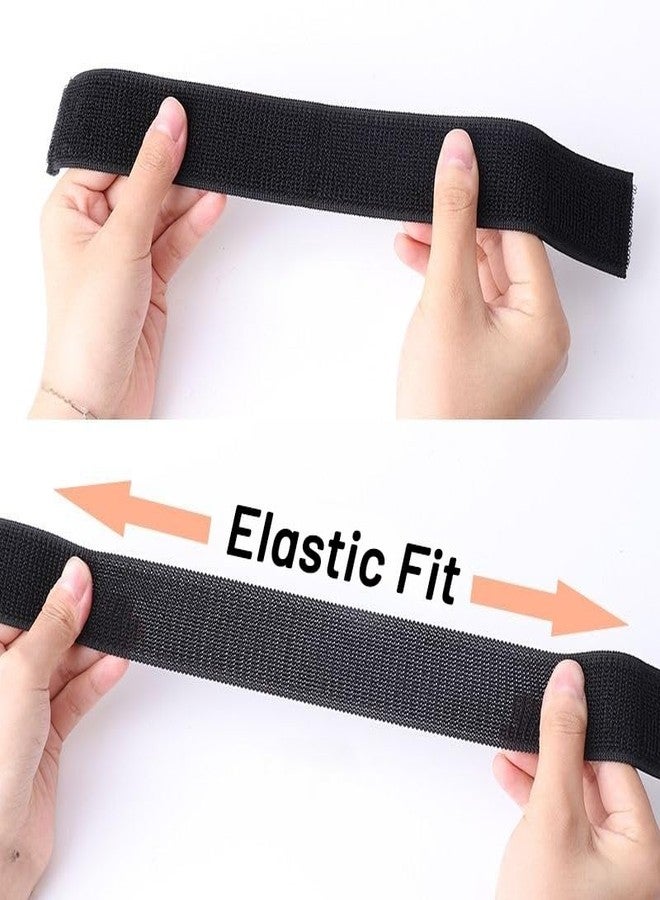 Yopolaz 4 Pack Elastic Band with Velcro - Soft Elastic Ankle Straps for Cycling Climbing Hiking - 11.81 Inch Adjustable Fastening Cable Straps for Organize and Storage (Black x 4) - Image 3