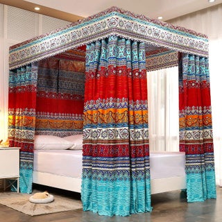 Pangzi Bohemian 4 Corner Post Bed Curtain Canopy Bed Curtain Drapes for Adults Girls Queen StyleA - pzsku/ZBD359653EEF47CC3772CZ/45/1749491246/98e83ce8-9cae-41eb-8746-f4313474cef2