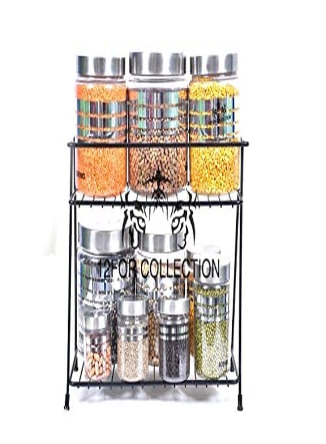 12FOR COLLECTION مجموعة 12FOR COLLECTION: منظم رفوف مطبخ موفر للمساحة، مصنوع من الفولاذ المقاوم للصدأ، سلة بعجلات من طبقتين لحمل الصناديق والأواني والأطباق المنزلية - Image 3