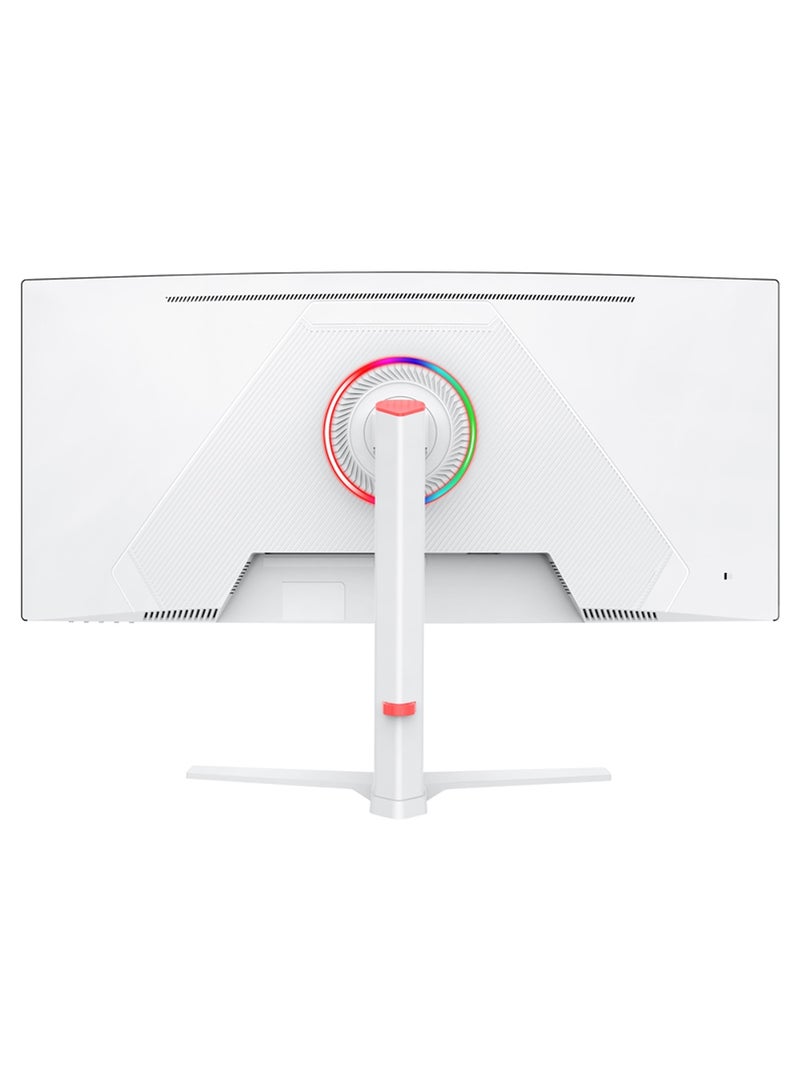 HILUKE 34-Inch Curved Gaming Monitor | UWQHD 3440 x 1440 | 165Hz Refresh Rate | 1ms (MPRT) Response Time | AMD FreeSync Premium | HDR10 | 125% sRGB | 1500R Curvature | HDMI 2.1 (TMDS) x2 | DisplayPort 1.4 x2 | 75x75mm VESA Mount | Ultra-Wide Screen | Gamer Monitor | Low Motion Blur | Eye Care (Flicker-Free/Low Blue Light) | White Design - Image 3