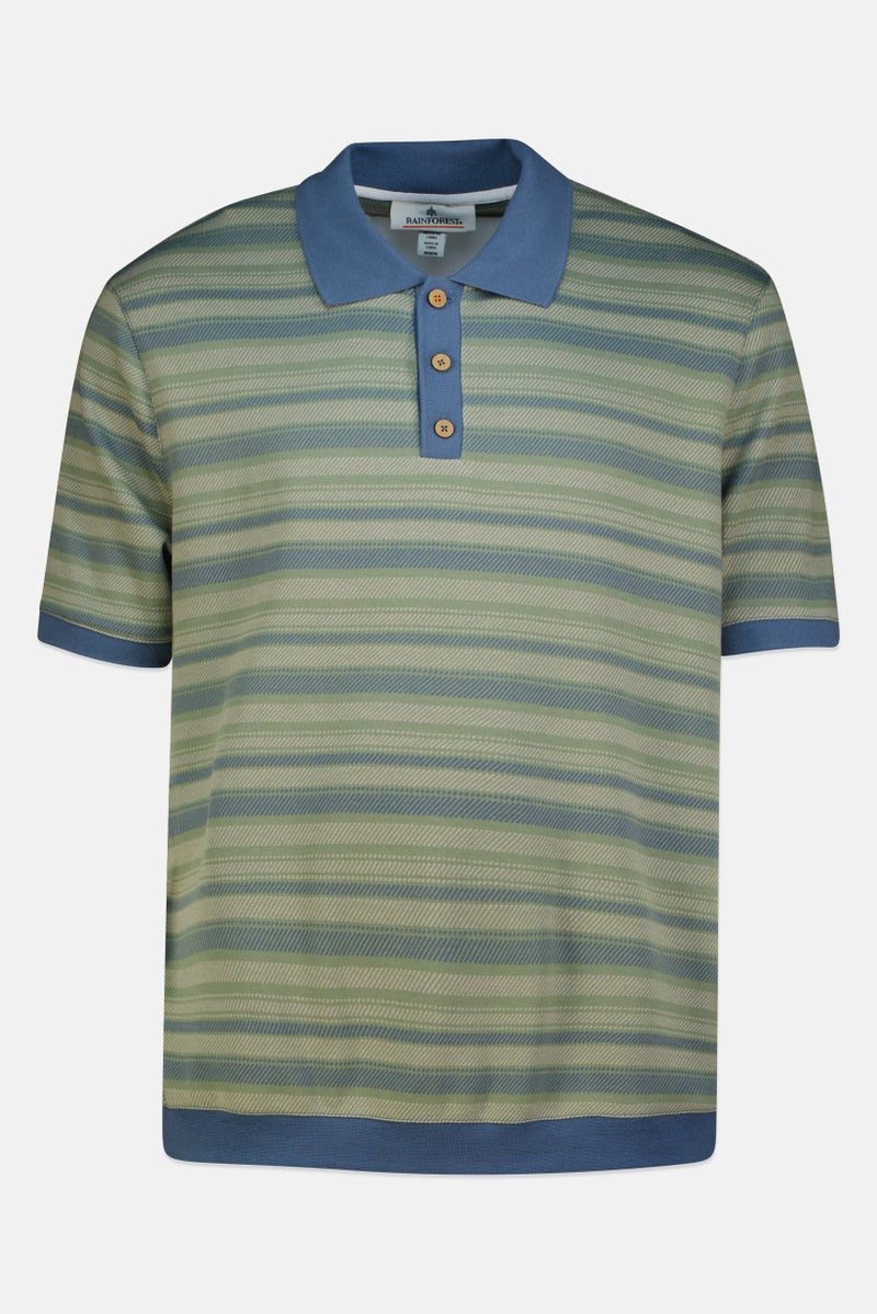 Rainforest Men Regular Fit Short Sleeve Stripe Polo Shirt, Multicolor - Image 2