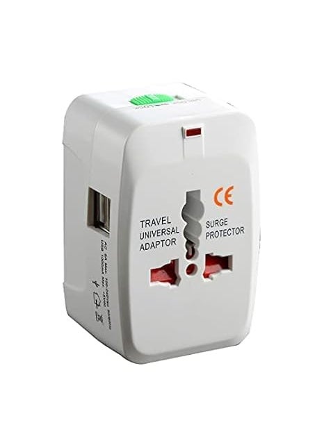 JAMBUVANTI Latest Universal Travel Adapter Worldwide Travel Adapter with Built in Dual USB Charger Ports Universal Travel Adapter Pack of 1  - Image 1
