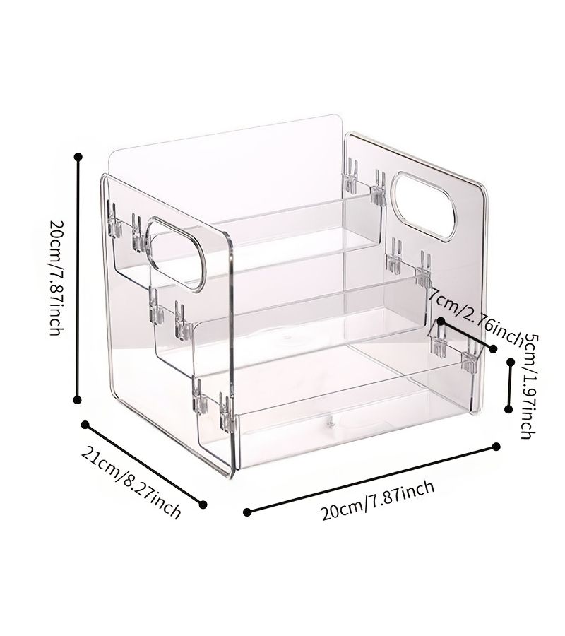 Large Clear Acrylic Multi Layer Cosmetics Storage Box with Multi Compartment Durable Splice Design Stable Support Large Capacity Organizer for Skincare Products - Image 3