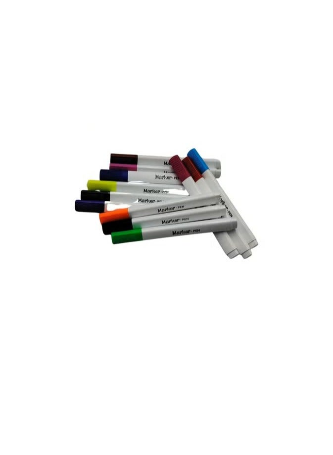 Water Based Marker Pens 12 Vibrant Colors for Art & Writing Multicolor Water Based Marker Pens Perfect for Kids - Image 1