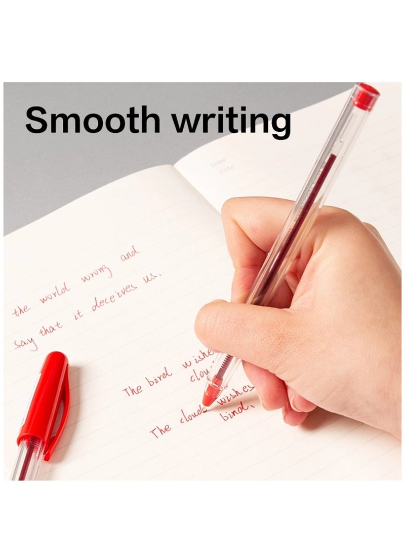 Deli 50-Piece Q99 Ballpoint Pen With 0.7mm Mini Tip Red Ink - Image 2