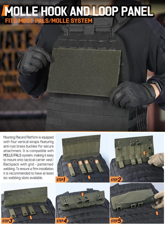 لوحة تثبيت خطافية وحلقة من نوع Pitozer Molle، منصة تثبيت لحقيبة ظهر ذات ظهر خطافي، ملحق Molle تكتيكي لرقعة معنوية وملحقات حقيبة الظهر (10 بوصة × 6 بوصة) - Image 3