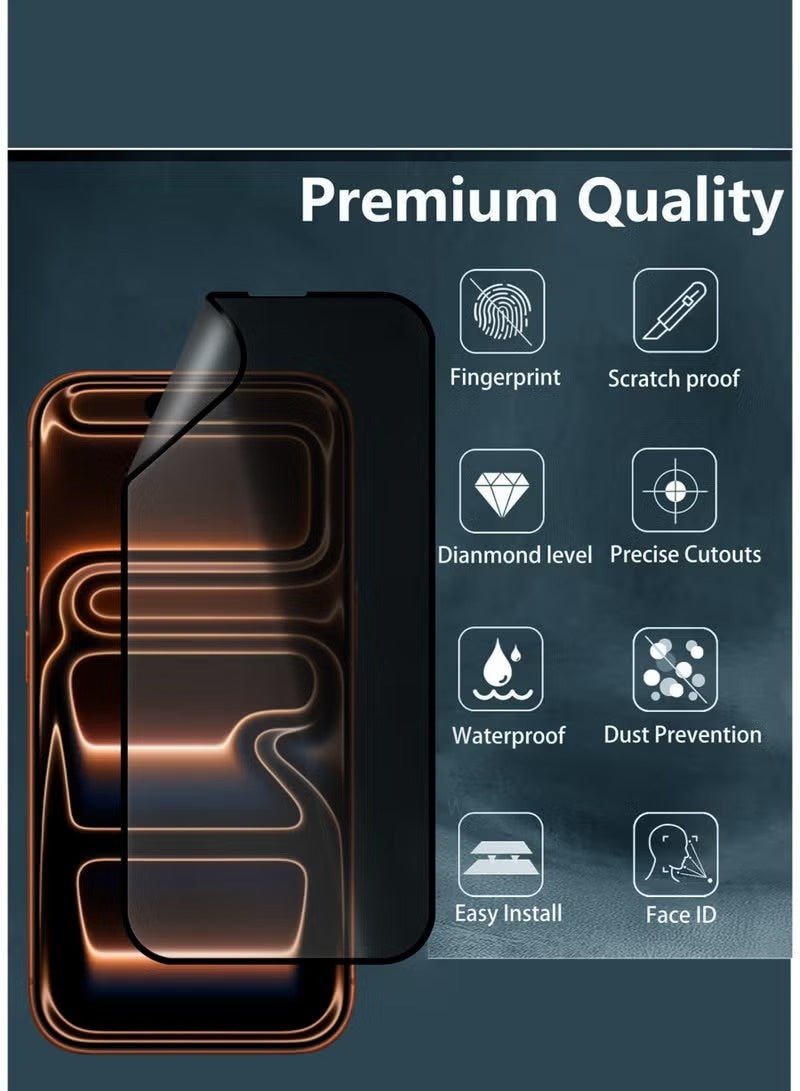 MSA Nano Ceramic Anti-Fingerprint (Matte) Privacy Screen Protector for Apple iPhone 17 Pro Max Black - Image 2