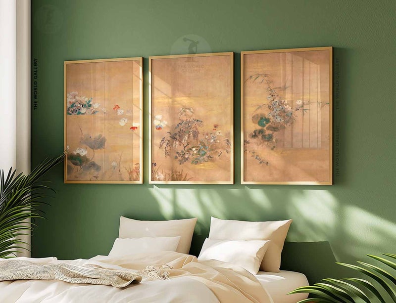 TNESSENTIAL Japanese Set of 3 Floral Posters, Asian Japanese Art Prints, Irises by Ogata Korin, Japanese Decor, A1/A2/A3/A4 - Image 3