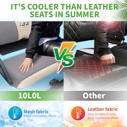 10L0L Golf Cart Seat Covers Universal for Yamaha Club Car Precedent Standard Front Seats, Breathable Mesh Bench Seat Cover, No Drilling Seat Cushion, All-Season Comfort Cool in Summer & Warm in Winter - Image 3