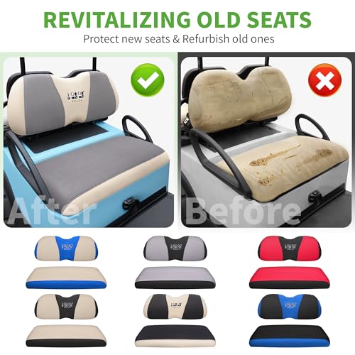10L0L Golf Cart Seat Covers Universal for Yamaha Club Car Precedent Standard Front Seats, Breathable Mesh Bench Seat Cover, No Drilling Seat Cushion, All-Season Comfort Cool in Summer & Warm in Winter - Image 4