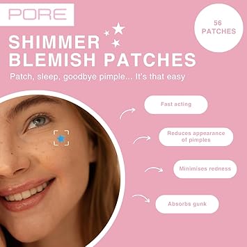 Pore NEW PORE Blemish Pimple Patches Acne Patches Spot Patches for Face Body Hydrocolloid Star Patches with Shimmer Effect Fast Acting Natural Dermatologically Tested Pack of 56 pimple patches - Image 3