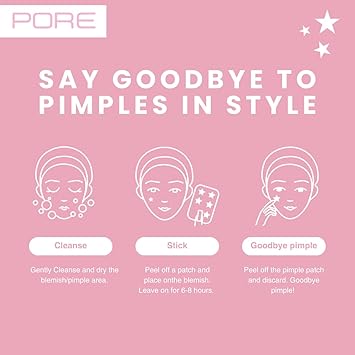 Pore NEW PORE Blemish Pimple Patches Acne Patches Spot Patches for Face Body Hydrocolloid Star Patches with Shimmer Effect Fast Acting Natural Dermatologically Tested Pack of 56 pimple patches - Image 5