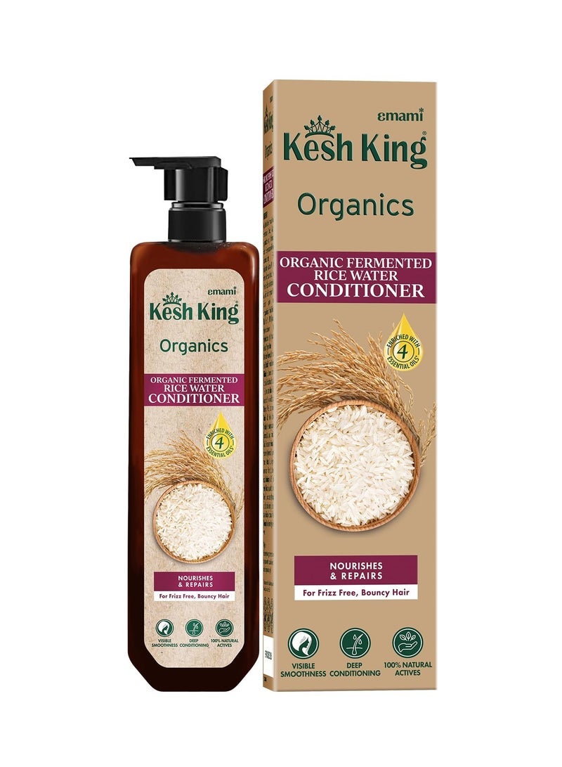 Kesh King Organics Anti Frizz Conditioner with Organic Fermented Rice Water, Helps Repair Damaged Hair, Moisturizes & Reduces Frizz for Visibly Soft, Smooth and Tangle Free Hair, 200ml - Image 1