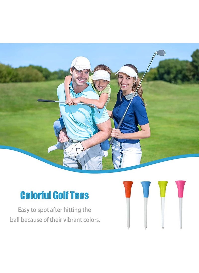 SYOSI Plastic Rubber Tipped Top Golf Tees 2-34 in Multi Color with Soft Cushion Unbreakable Durable Colored White Orange Red for Men Kids Women Gift Pack Tee Bulk Set 50PCS Random  - Image 3