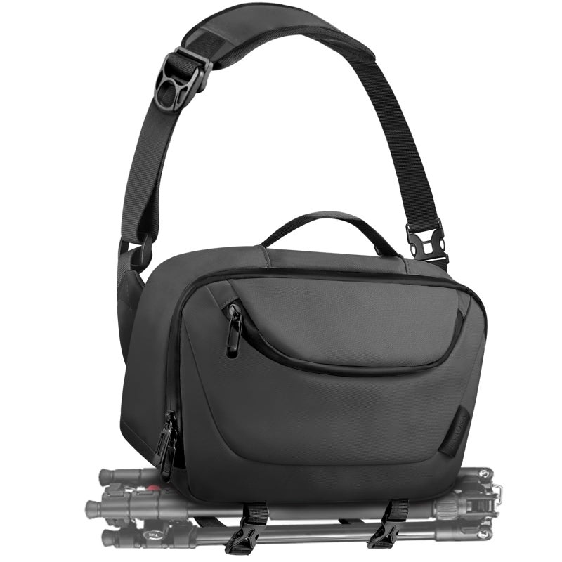 TAAOKA Camera Sling Bag,Waterproof Camera Case with Tripod Holder,Lightweight DSLR/SLR/Mirrorless Camera Bags Crossbody for photographers-Black - Image 1