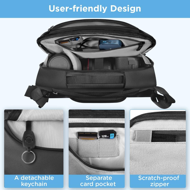 TAAOKA Camera Sling Bag,Waterproof Camera Case with Tripod Holder,Lightweight DSLR/SLR/Mirrorless Camera Bags Crossbody for photographers-Black - Image 3